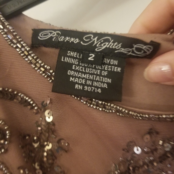 Pissarro nights beaded mesh column gown size 2 - Picture 2 of 7